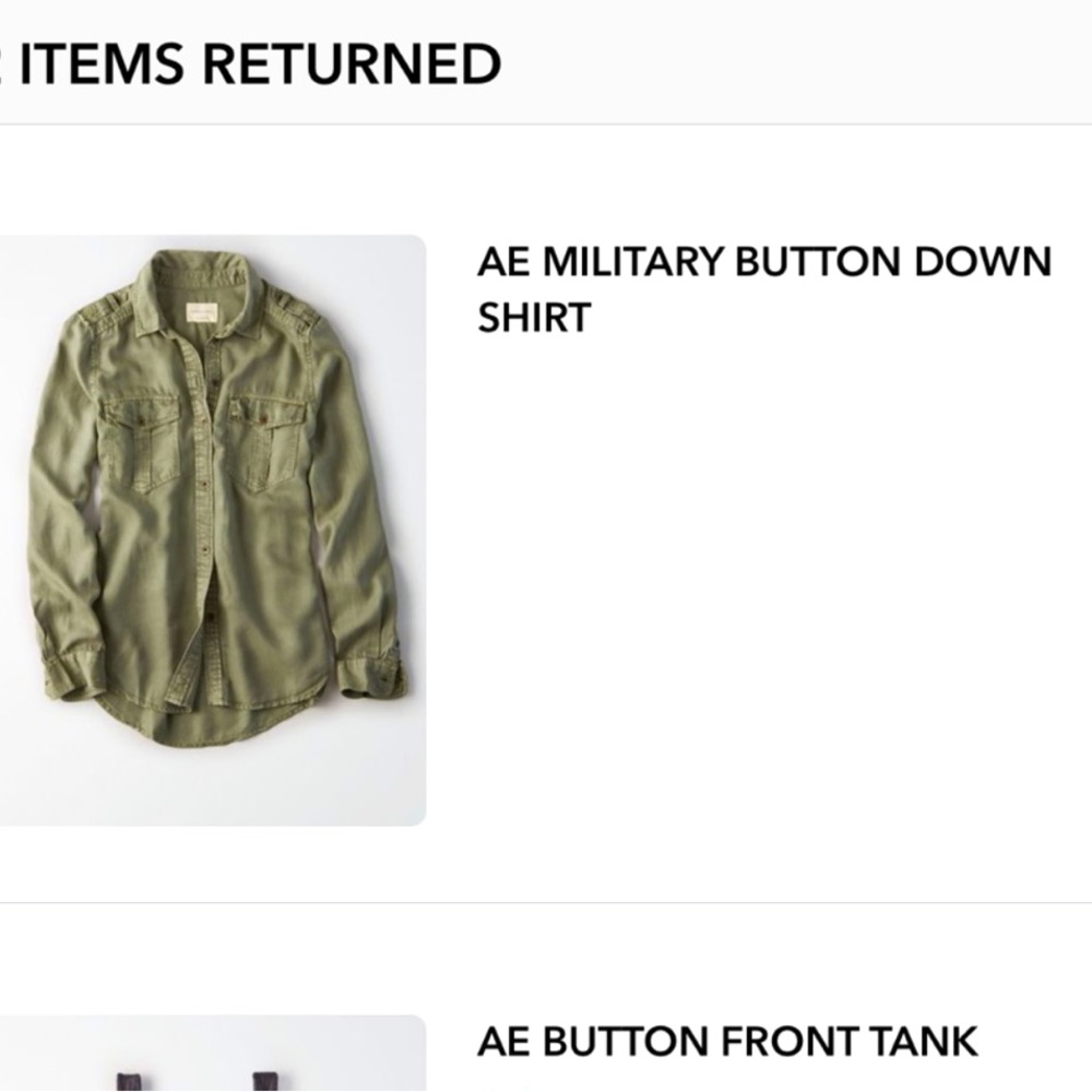 American Eagle Military Button Down Shirt / Flannel